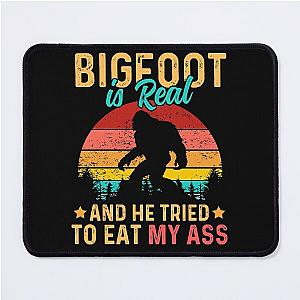 Bigfoot Is Real He Tried To Eat My Ass - Retro Vintage Bigfoot Sunset Design Mouse Pad