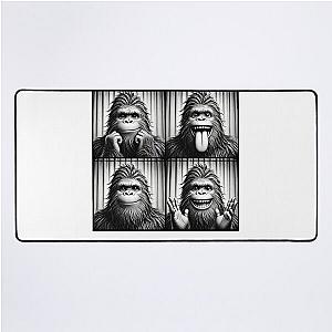 Cute Bigfoot Selfie Funny Sasquatch Lover Desk Mat
