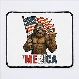Bigfoot America Flag Patriotic 4th of July Mouse Pad