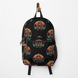 Bigfoot Drinking Coffee a gift idea for Bigfoot lovers Backpack