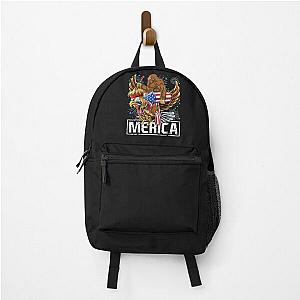 Bigfoot riding Eagle American Flag Fireworks 4th of July Backpack