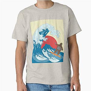 Biglez show 
surfing on great wave, 
sunny day on beach, 
druggo,  
Biglez show 
great wave off kanagawa, 
Classic T-Shirt