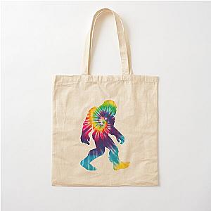 Retro Tie-Dye Bigfoot Silhouette Cotton Bag