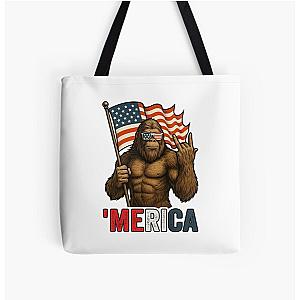 Bigfoot 4th of July Patriotic Men Women Boys Girls Tote Bag
