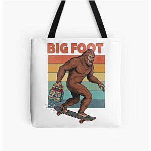 Bigfoot holding a beer skateboarding Tote Bag