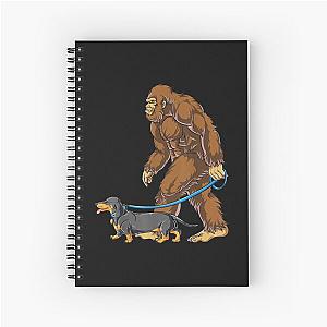 Bigfoot Dog Walk Funny Men Women Spiral Notebook