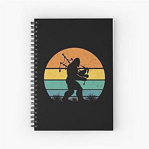 Bigfoot Sasquatch Playing Bagpipes Vintage Music Notebook