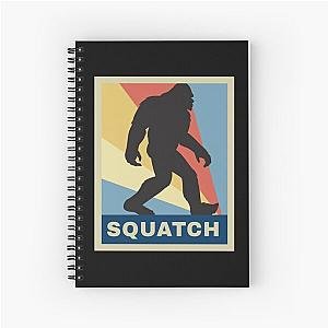 Funny Vintage Retro Bigfoot Gift Silhouette Gag Gift Spiral Notebook