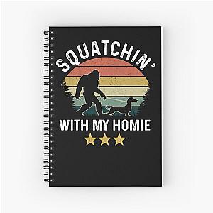Bigfoot Walking Tee Sasquatch Dachshund Lover Spiral Notebook