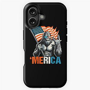 America Bigfoot Holding American Flag USA 4th of July iPhone Case