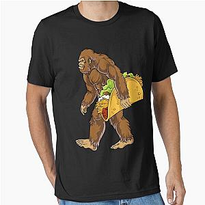 Bigfoot Sasquatch Carrying Taco T Shirt Funny Camping Gift for Men Women Kids
