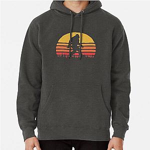 Retro Bigfoot Silhouette Sun Vintage Pullover Hoodie
