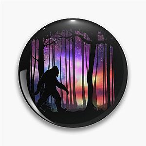 Bigfoot Northern Lights Colorful Galaxy Aurora Cryptid Gift Pin