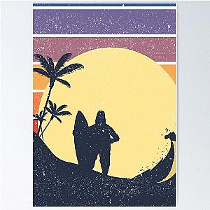 Big lez show retro beach funny surfing big lez show poster