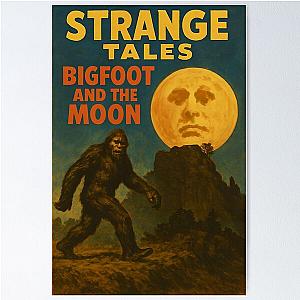 Bigfoot Moon Mystery Art Poster