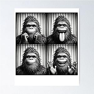 Cute Bigfoot Selfie Funny Photobooth Sasquatch Lover Poster