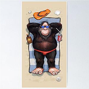 Bigfoot Beach Sasquatch Poster