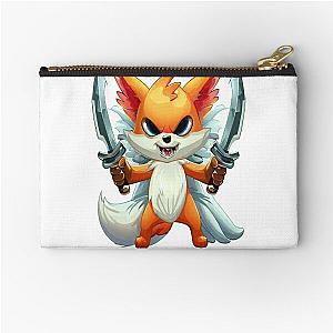 Fox bust up ready to fight Zipper Pouch