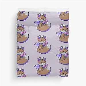 Fox & Pet Seal (purple) Duvet Cover