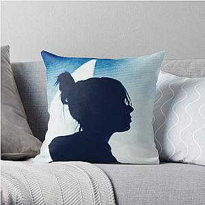 Black Awesome Silhouette Billie Throw Pillow RB1210