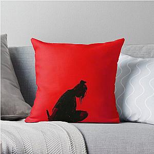 Black Awesome Silhouette Billie Throw Pillow RB1210