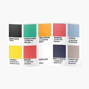 Billie Eilish Pantone Songs Poster RB1210