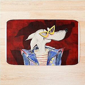 Bad Boy Vibes! Billy Idol alter ego. Watercolor collage Bath Mat