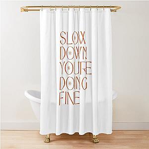 of Billy Joel Vienna Slow Down in Orange Shower Curtain