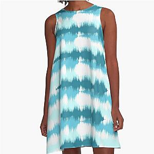 "Piano Man" by Billy Joel Sound Wave Pattern Design Blue A-Line Dress