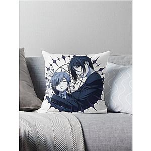 Black Butler Sebastian and Ciel Pentagram Throw Pillow