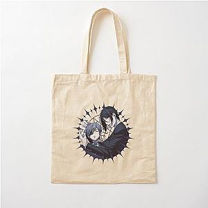 Black Butler Sebastian and Ciel Pentagram Cotton Tote Bag