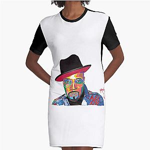 Hand drawn portrait of Teddy Riley by Eddie Boom Graphic T-Shirt Dress