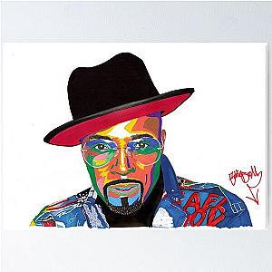 Hand drawn portrait of Teddy Riley by Eddie Boom Poster