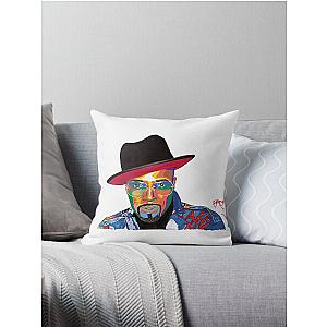 Hand drawn portrait of Teddy Riley by Eddie Boom Throw Pillow