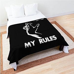 White My Rules - Vintage Flag America Rock Bands Music Black  Comforter