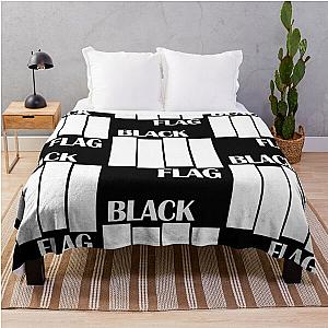 Black Flag America Rock Bands Music Black Retro Vintage Throw Blanket