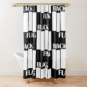 Black Flag America Rock Bands Music Black Retro Vintage Shower Curtain