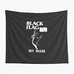 White My Rules - Vintage Flag America Rock Bands Music Black  Tapestry