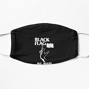 White My Rules - Vintage Flag America Rock Bands Music Black  Flat Mask