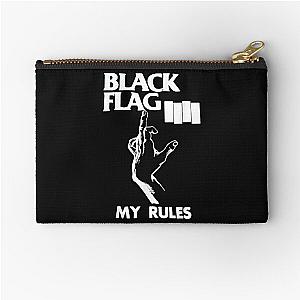 White My Rules - Vintage Flag America Rock Bands Music Black  Zipper Pouch