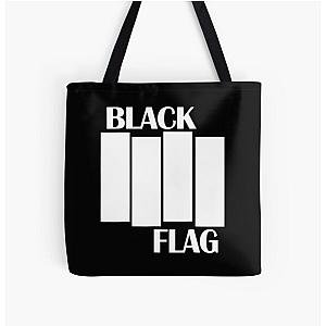 Black Flag America Rock Bands Music Black Retro Vintage All Over Print Tote Bag