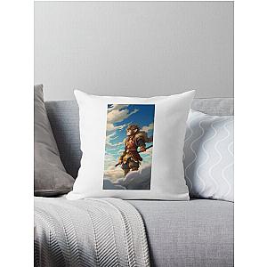 Sunwukong Standing proudly in the clouds Throw Pillow