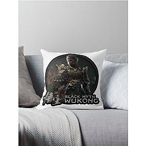 BLACK MYTH WUKONG LOGO (SUN WUKONG  THE MONKEY KING JOURNEY TO THE WEST SOULSLIKE RPG ACTION GAME) Throw Pillow