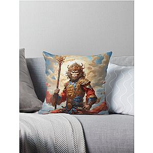 Legendary Asian Chinese Monkey King Sun Wukong Throw Pillow