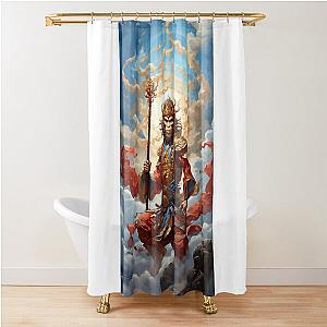 Legendary Asian Chinese Monkey King Sun Wukong Shower Curtain