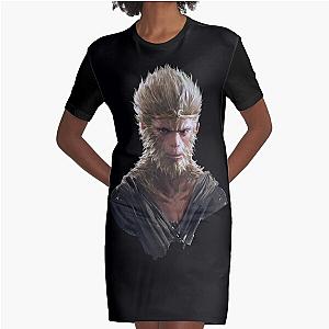 Black Myth Wukong Monkey King Graphic T-Shirt Dress