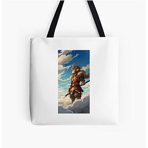 Sunwukong Standing proudly in the clouds All Over Print Tote Bag