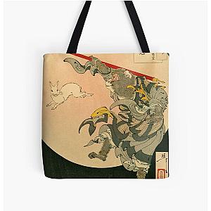 Jade Rabbit and Sun Wukong (The Monkey King). All Over Print Tote Bag