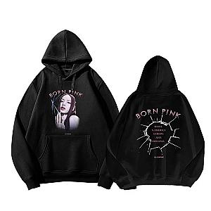 Black Pink Hoodies – Lisa Born Pink Printed Pullover Hoodie