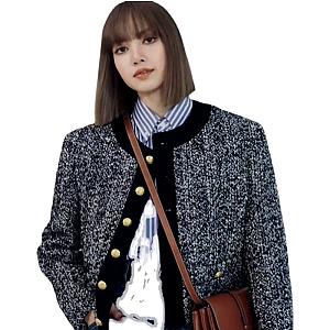 Lisa Blackpink Tweed Jackets - Lisa New Vintage Fashion Short Jacket